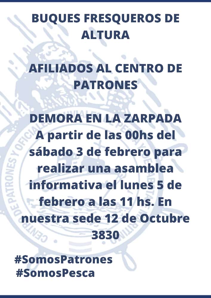 Centro De Patrones Iniciara Una Demora De Zarpada Para Los Buques